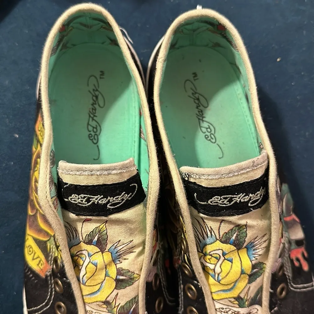 2000s ed hardy sneakers rare size 8 *flaws shown above - Image 6