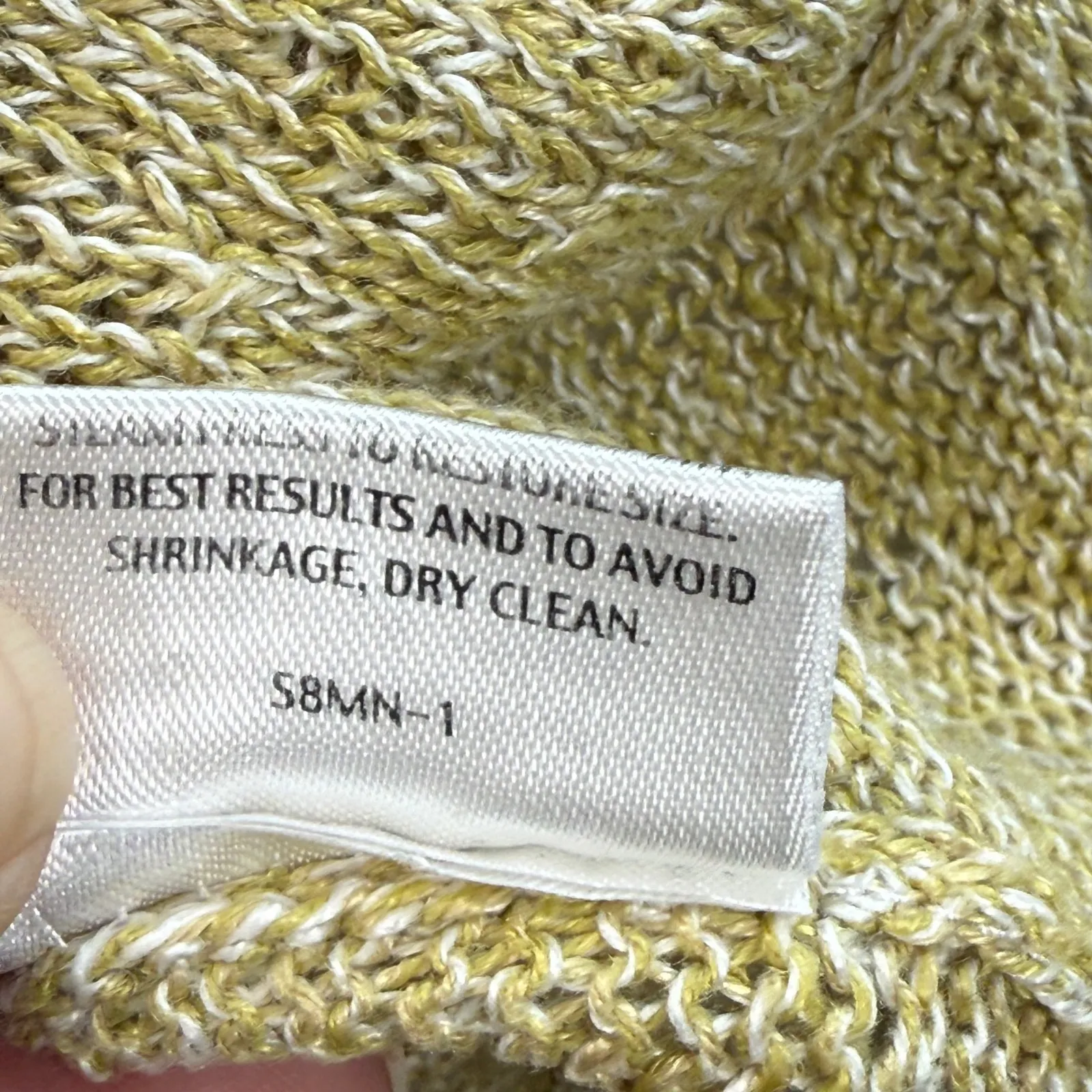 Eileen Fisher Linen Knit Sweater‎ Lightweight Gold Tunic Top Womens XL - Image 4