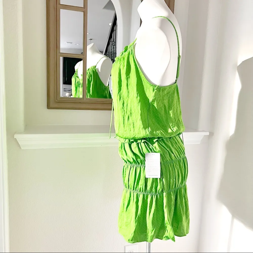 NSR Tiered Mini Dress Green Size S NWT - Image 3