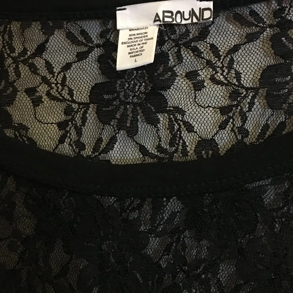 Black Lace Long Sleeve Blouse - Image 3