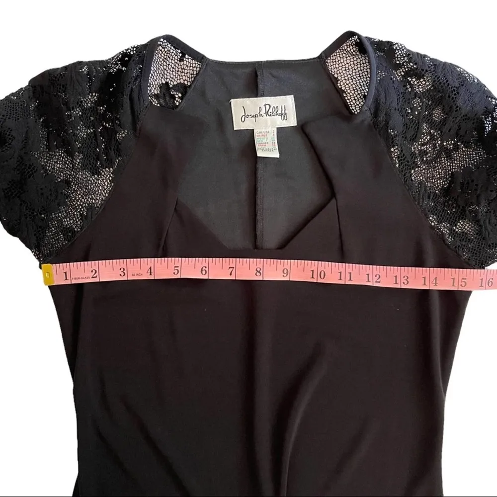 Joseph Ribkoff Black Lace Sleeve Midi Dress - Image 6