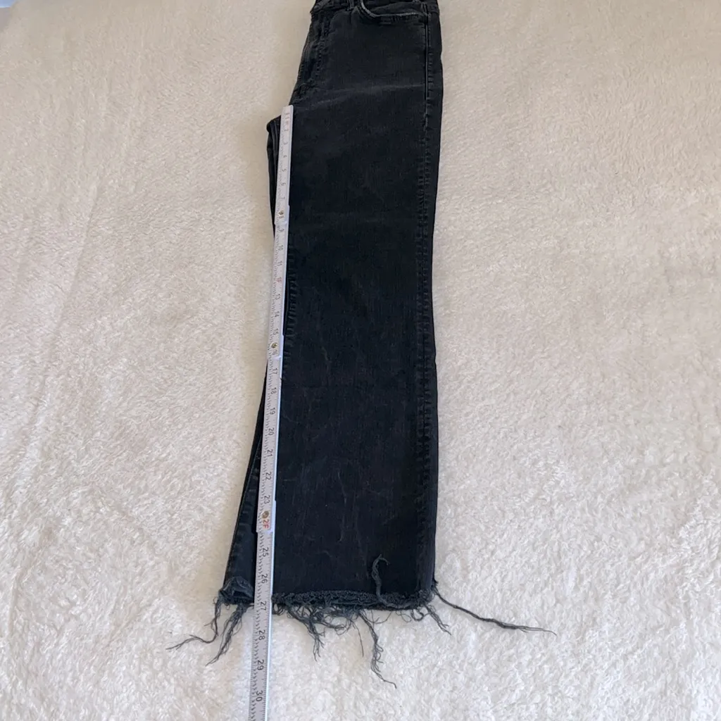 Mother The Hustler‎ Ankle Fray Jeans Not Guilty Black Wash Size 26 - Image 6