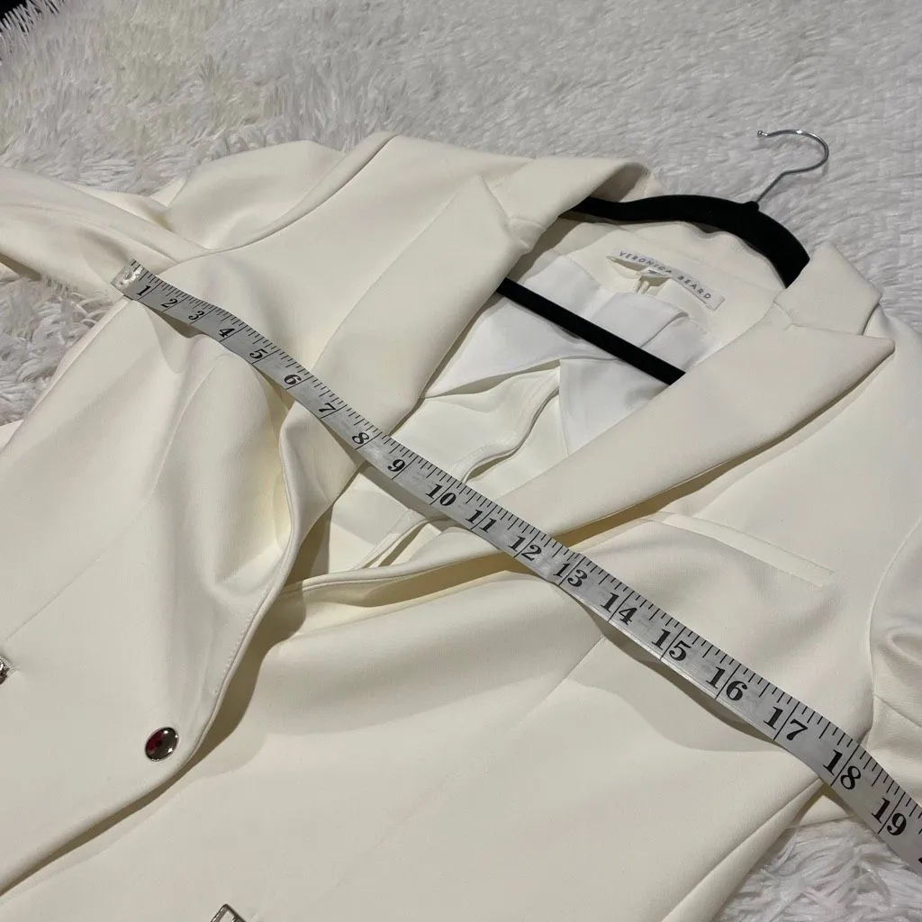 Veronica Beard Iconic Scuba Dickey Blazer Jacket in Ivory Size 6 - Image 4