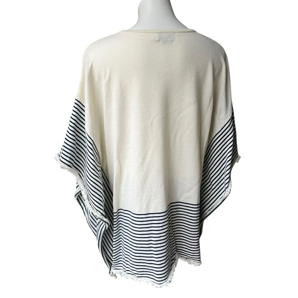 Vineyard Vines Merino Wool Sweater Striped
Fringe Poncho Cape XS/S - Image 4