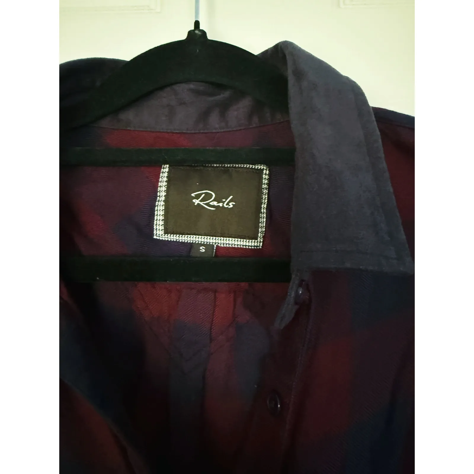 RAILS Plaid Button Down Flannel Top Small Red Blue Classic Cabincore Holiday - Image 6