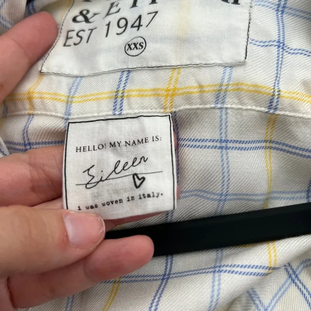 Frank & Eileen  Eileen Button Down Shirt, Plaid,‎ XXS, White & Blue - Image 5