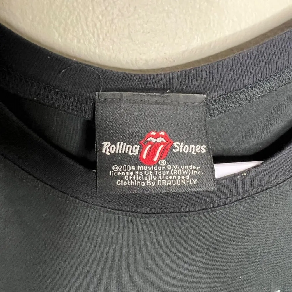 Vintage Rolling Stones Black‎ Rhinestone Logo T - Image 3