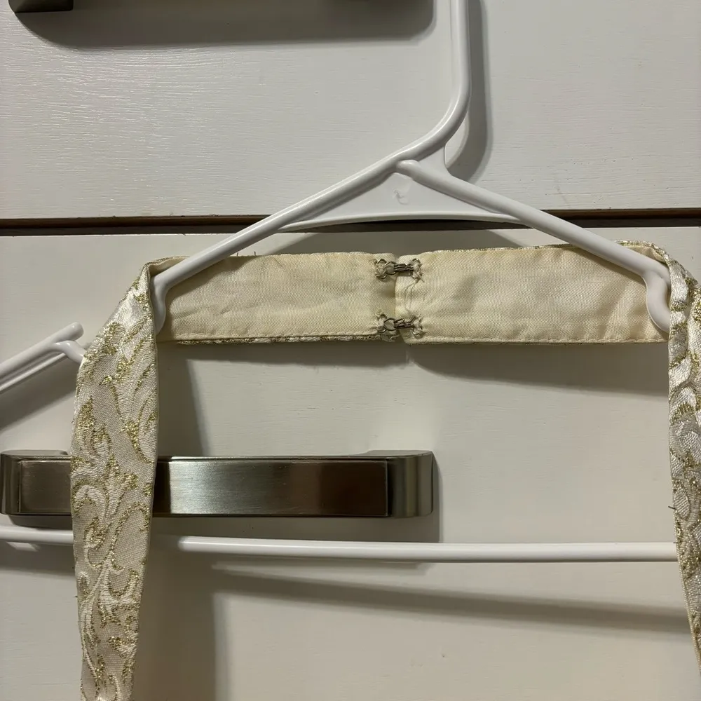 Vintage Zum Zum Gold Detail Corset Lace Up Top White Size 4 - Image 7