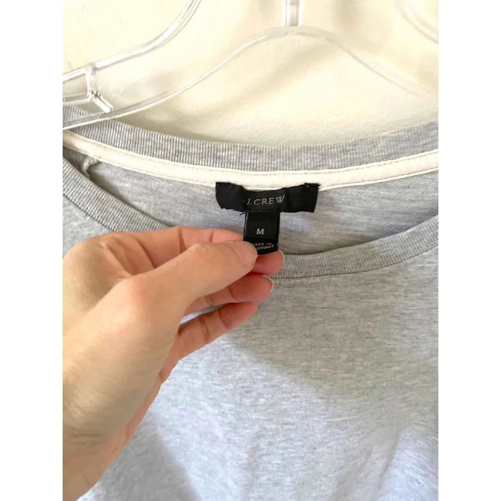 J. Crew Elastic Rope Pullover Long Sleeve Shirt Gray Size Medium - Image 5