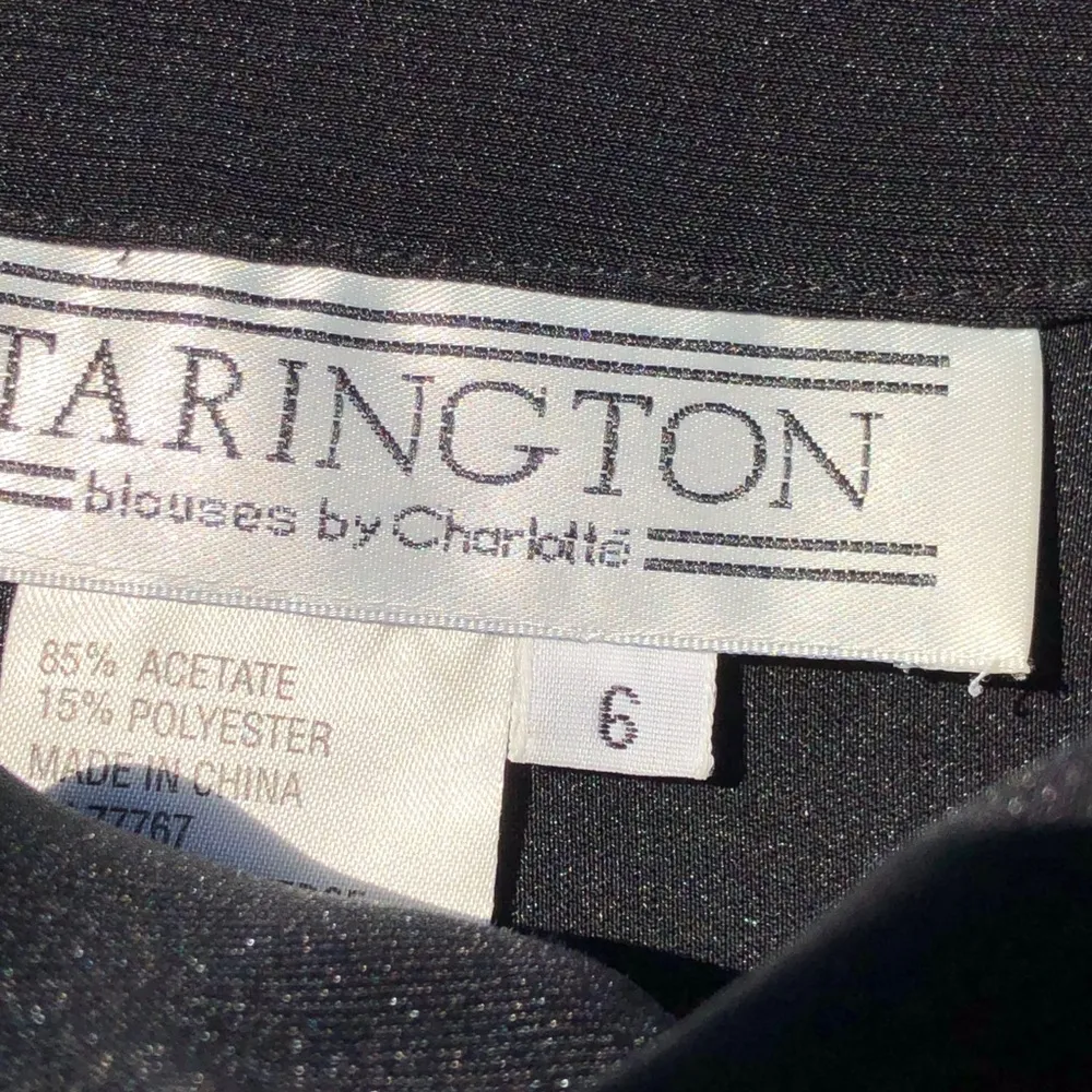 Vintage  by Charlotte Black with Gold Buttons blouse 6 - Image 5