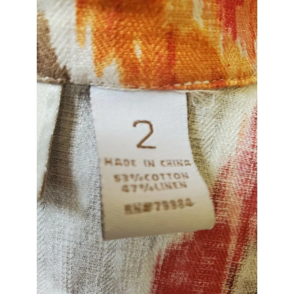 Chico's Cardigan Blazer Ikat Floral 2 Size 12 - Image 6