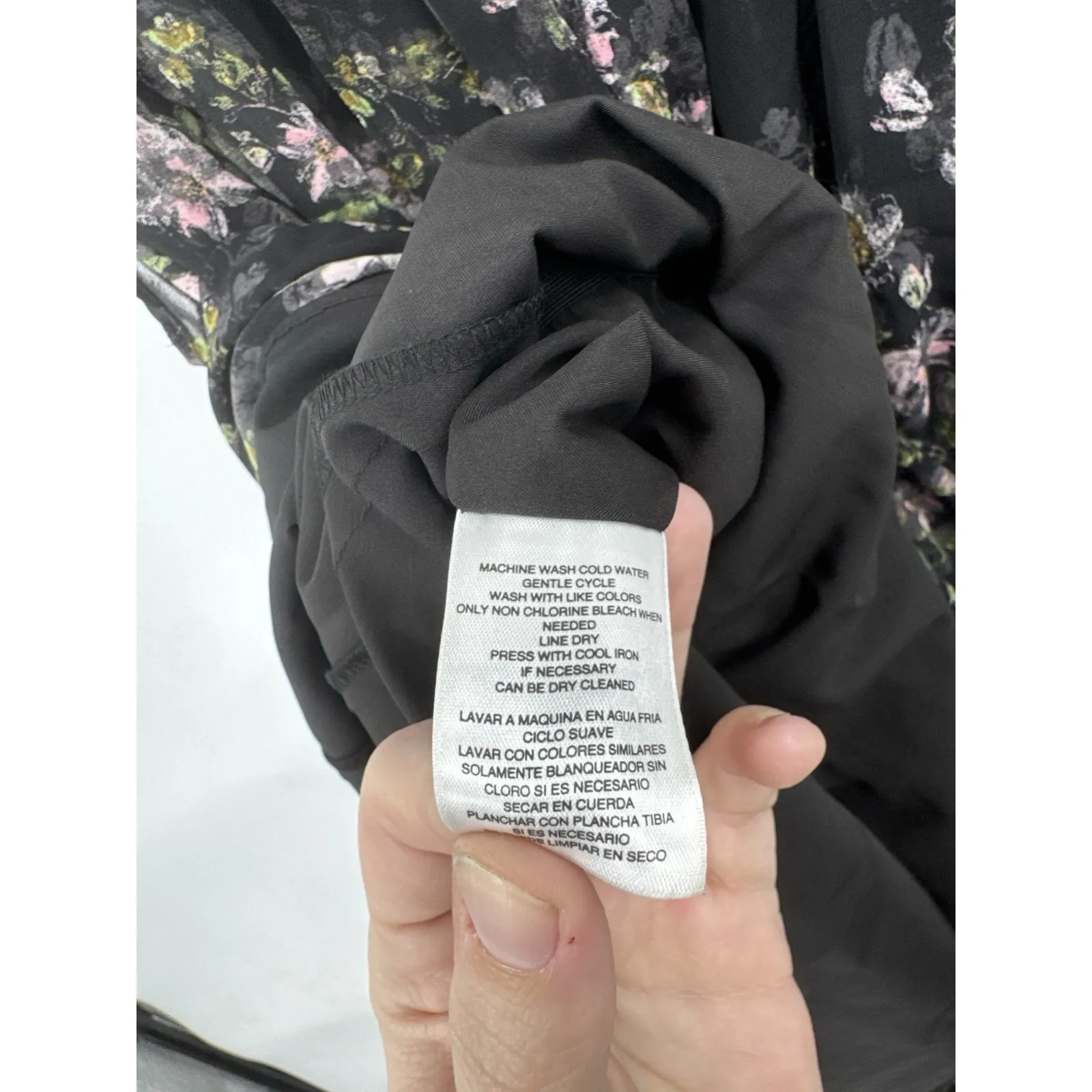 Rachel Roy Collection Black Combo Floral Midi Dress Women Small Dark Romance - Image 5