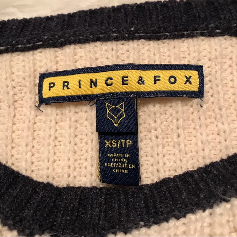 Prince & Fox crew neck color block long sleeve sweater XS - Image 4