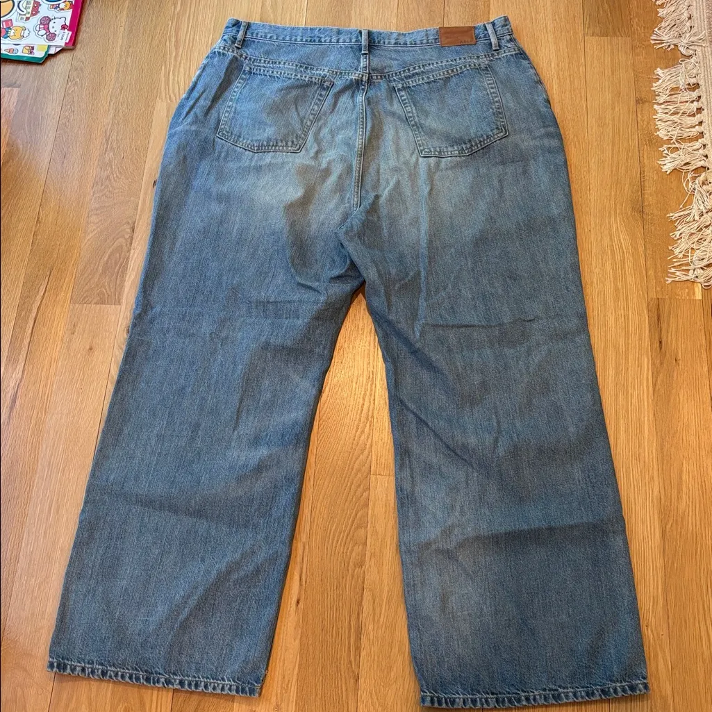 Able Wide Leg Jeans Light Wash Size 16 Blue - Image 4