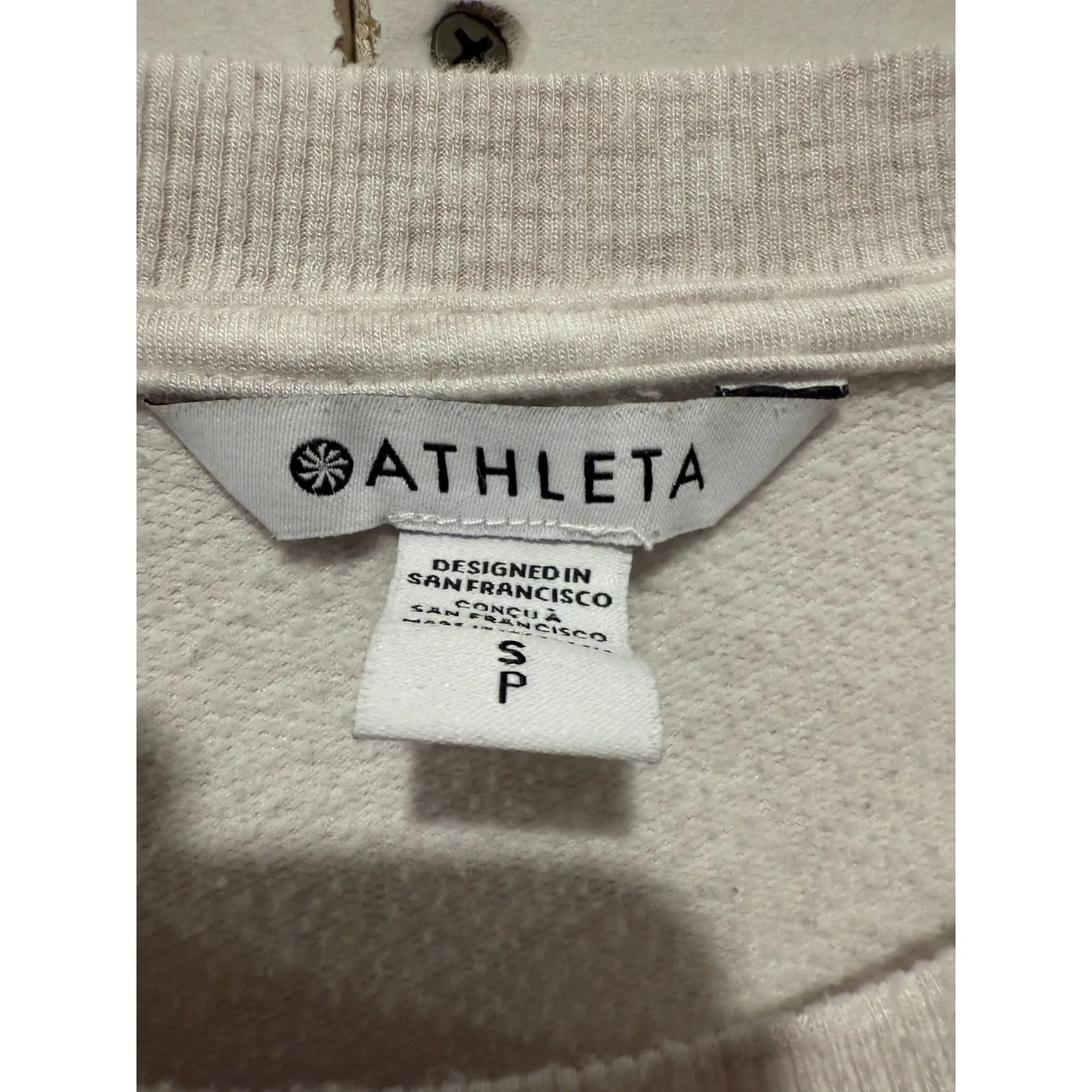 Athleta Coaster Luxe Sweatshirt Sz S Heathered Beige Oversized Pullover Casual - Image 4