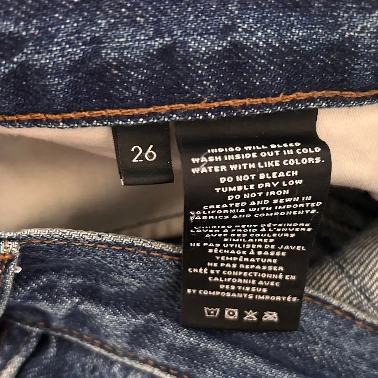 J brand double ruffle distressed hem micro mini jean denim shorts 26 - Image 6