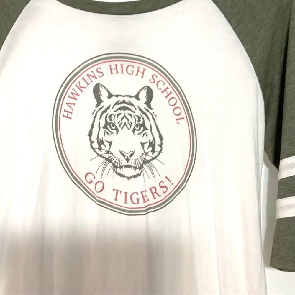 Stranger Things baseball Hawkins high graphic tee - Image 2