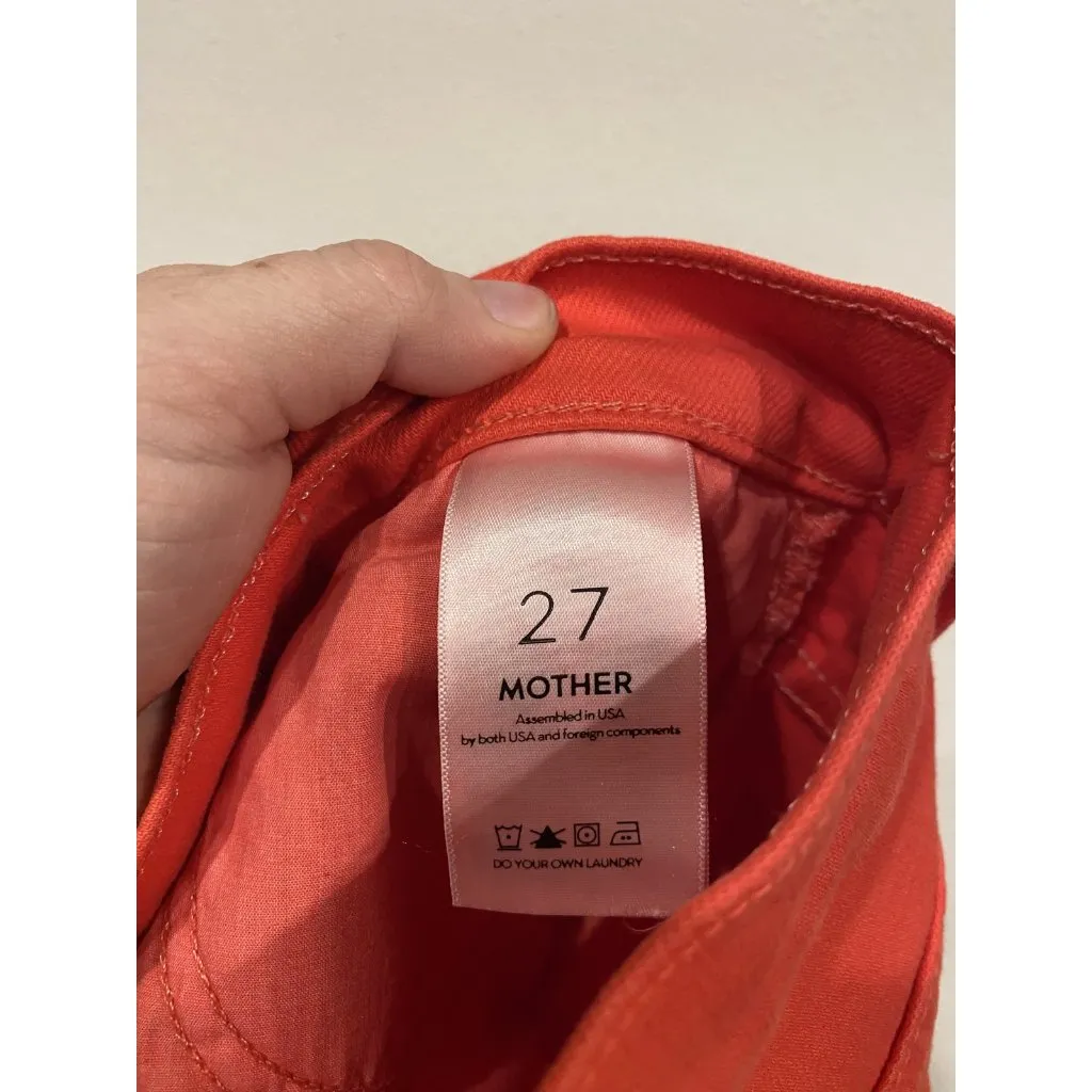 Mother Jeans Womens 27 Red The Stunner Ankle Fray Play Date Cropped Raw Hem - Image 6