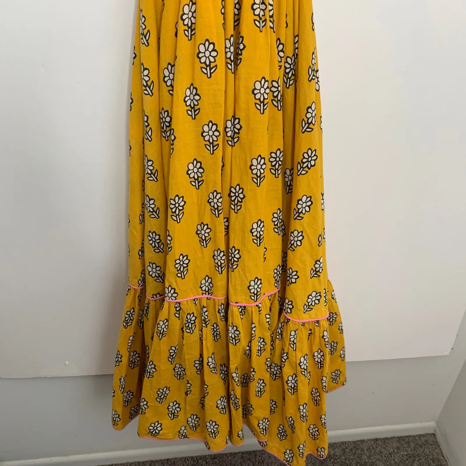 Rhode Resort Yellow Flower Frida Dress Womens Large - Image 9