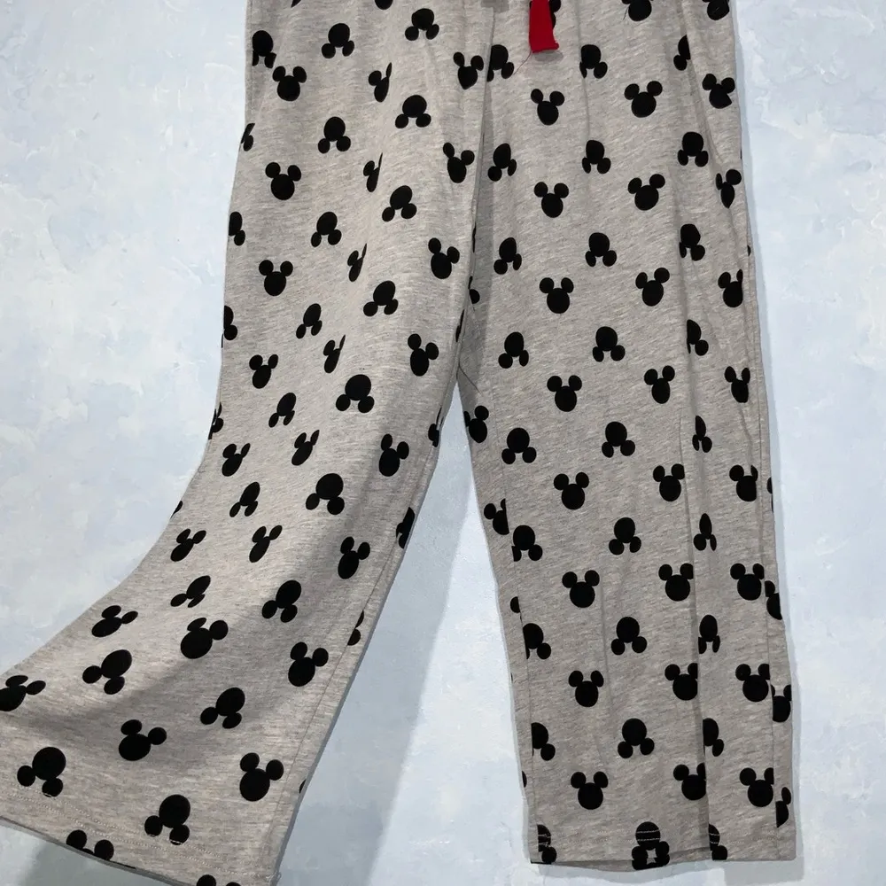 Disney Mickey Head Silhouette Womens Pajama Capri Drawstring Pants Loungewear S - Image 4