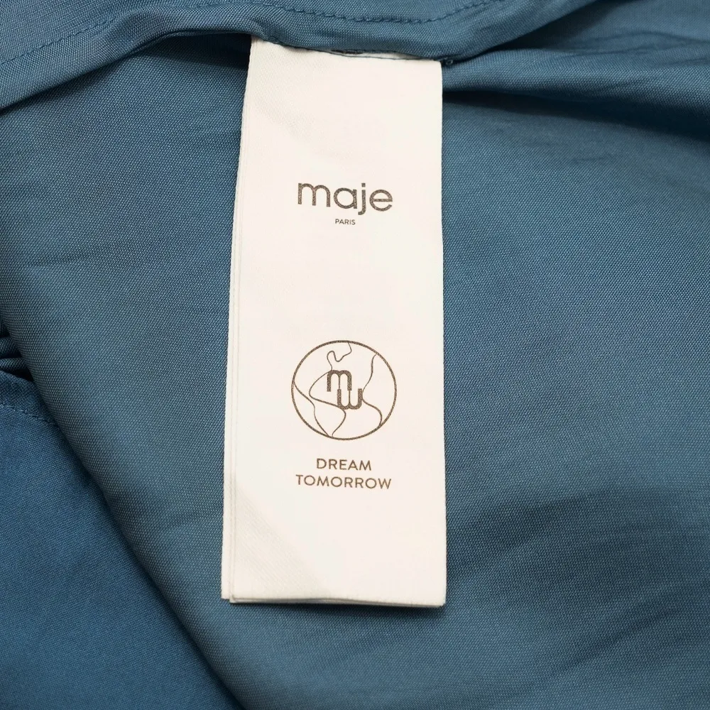 Maje. Riannette Smocked Midi Dress. - Image 14