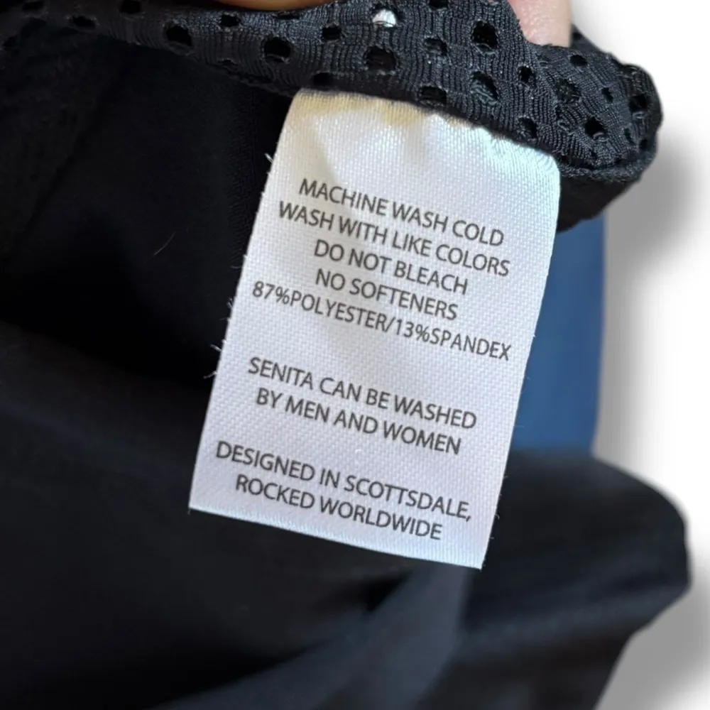 Senita Black Mesh Workout Athletic Oversized Hoodie - Medium - Image 11