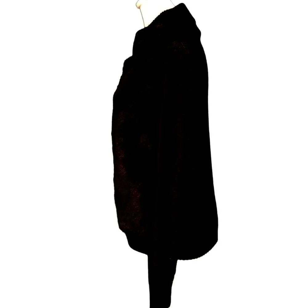 Peyton‎ Jensen black faux fur sweater jacket medium - Image 2