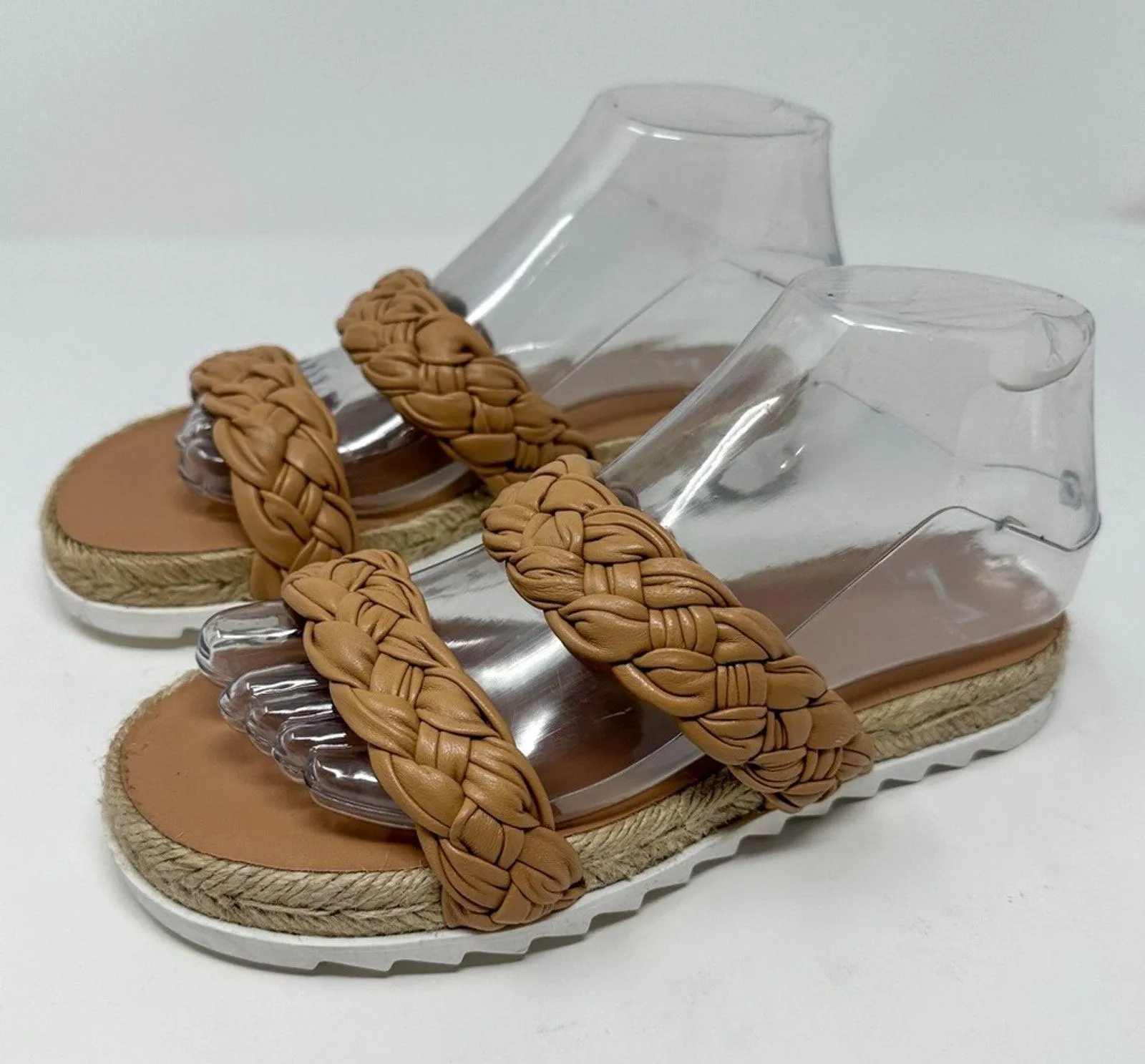 NEW Marc Fisher Women's Jaimee Flat Espadrilles Slip-On Leather Sandals Size 6 - Image 2