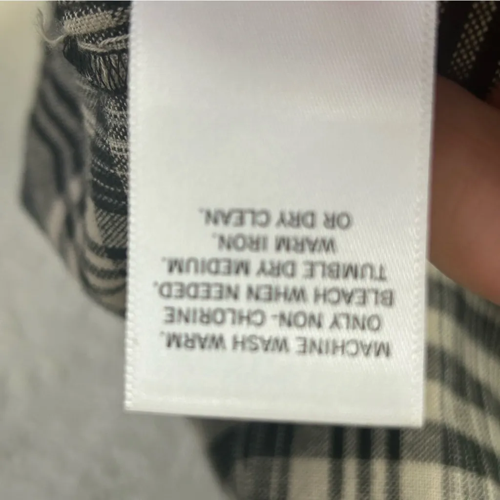 BANANA REPUBLIC Gingham Plaid Button Front Mini Dress Size 6 - Image 5