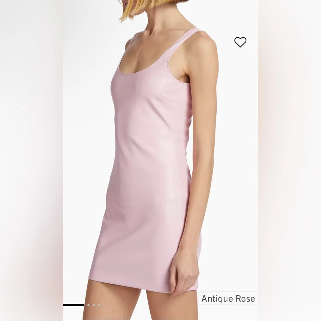 New! Amanda Uprichard Margot Faux-Leather‎ Sleeveless Minidress Pink Small $228 - Image 3