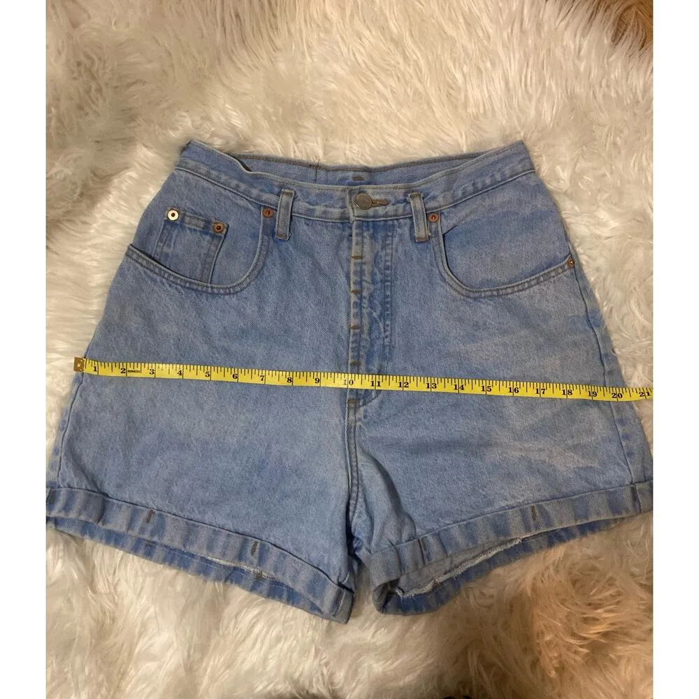 Vintage steel size 9 high waisted jeans shorts blue jean cotton vtg 26” waist - Image 7
