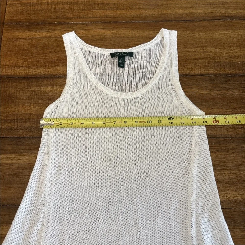 Lauren Ralph Lauren Knit Linen Tunic Tank Size M White - Image 5