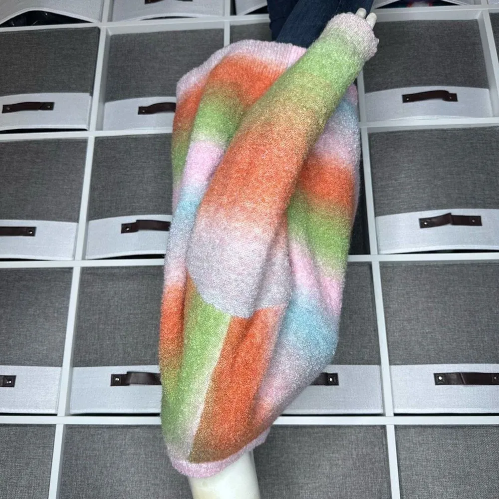 Setirom Stripe Ombré Oversized Sweater Size Medium Pink - Image 6