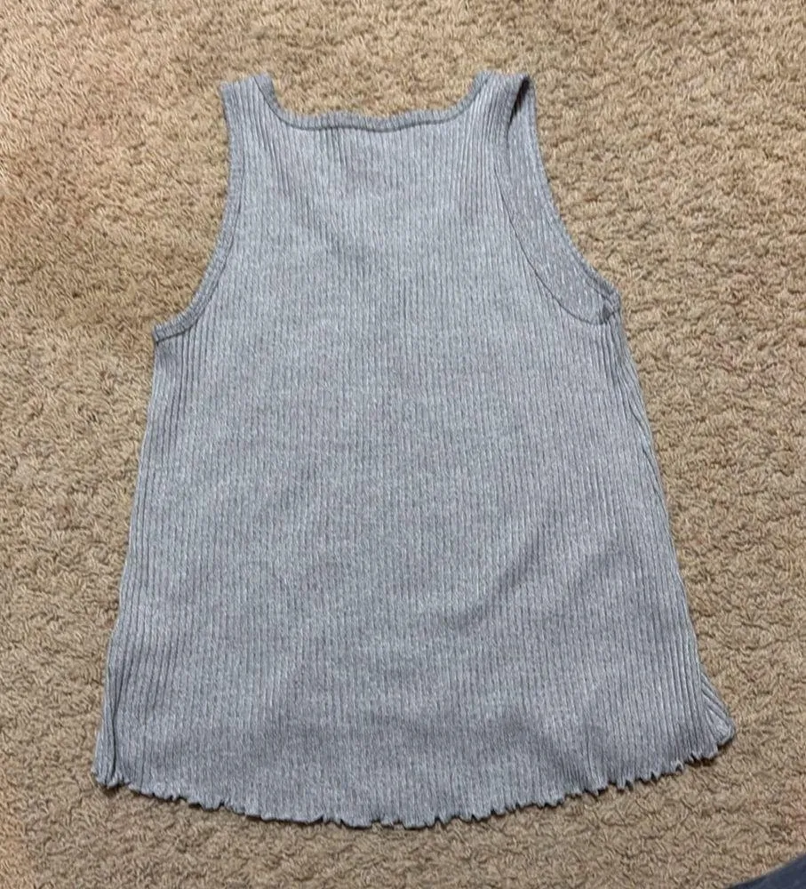 American Eagle Gray Ribbed Tank - Medium Gently used - Image 2