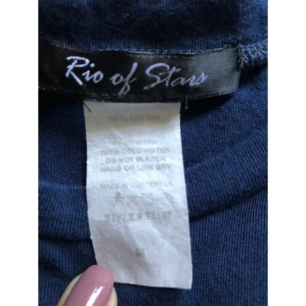Rio of Stars Blessed Short Sleeve Crop Top Blue Size M - Image 4
