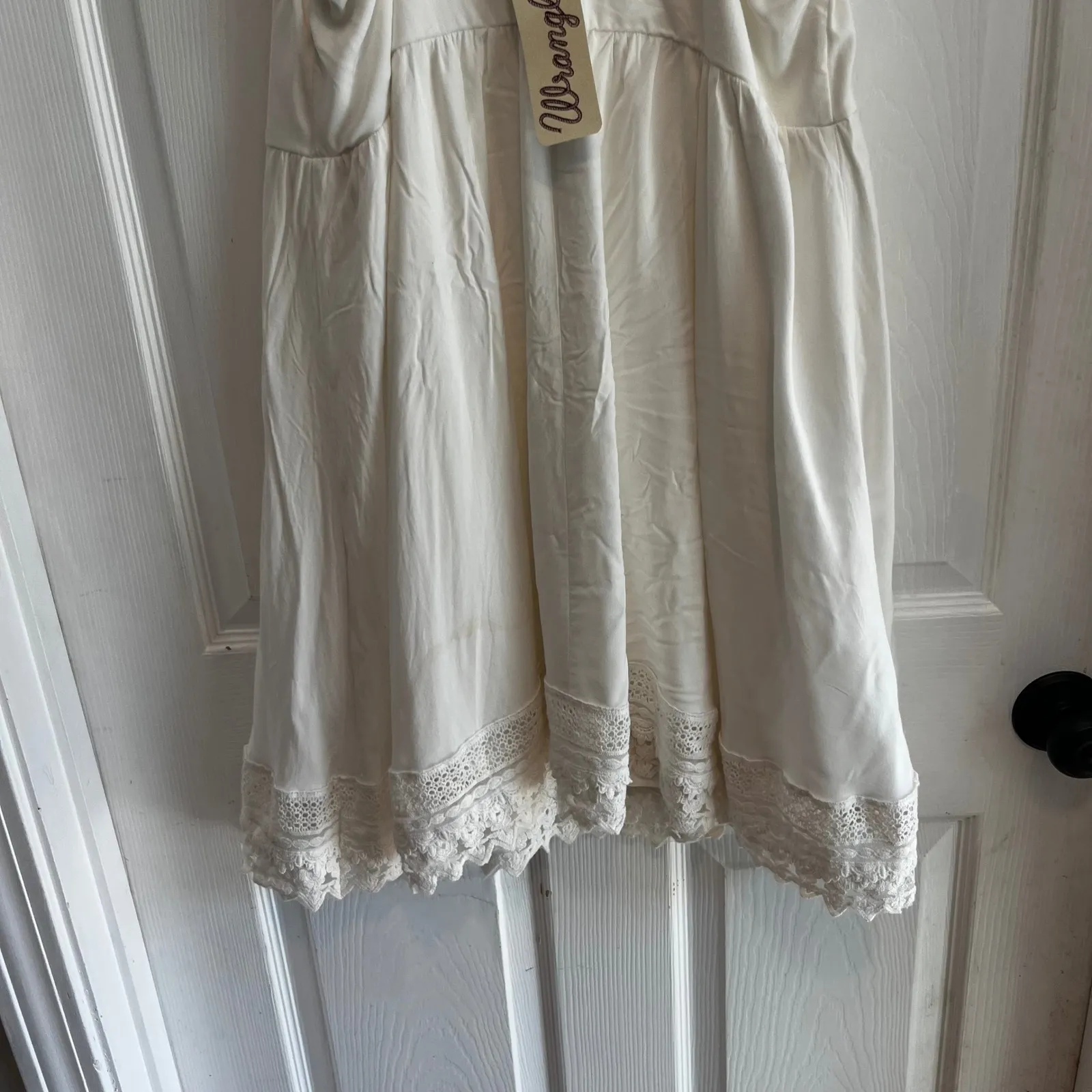 Wrangler Western White Sleeveless Dress with Lace Trim Sundress Coastal Cottage Size M - Image 11