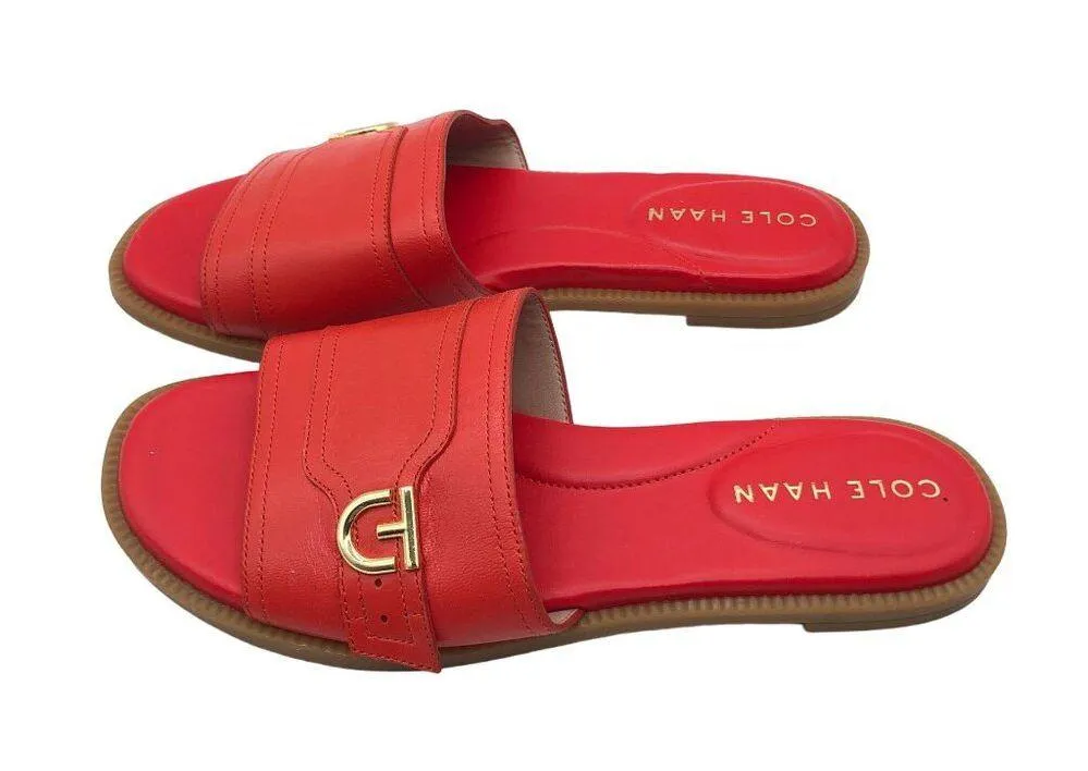 Cole Haan Womens Charlotte Grand 360 Red Leather Slide Sandals Size 5 - Image 3