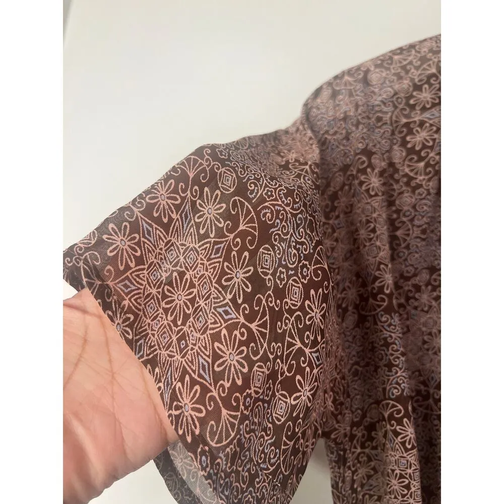 Women’s Boho Modern Renewal Spring Front Tie Shirt Dress Summer Vacation XS Brown - Image 7