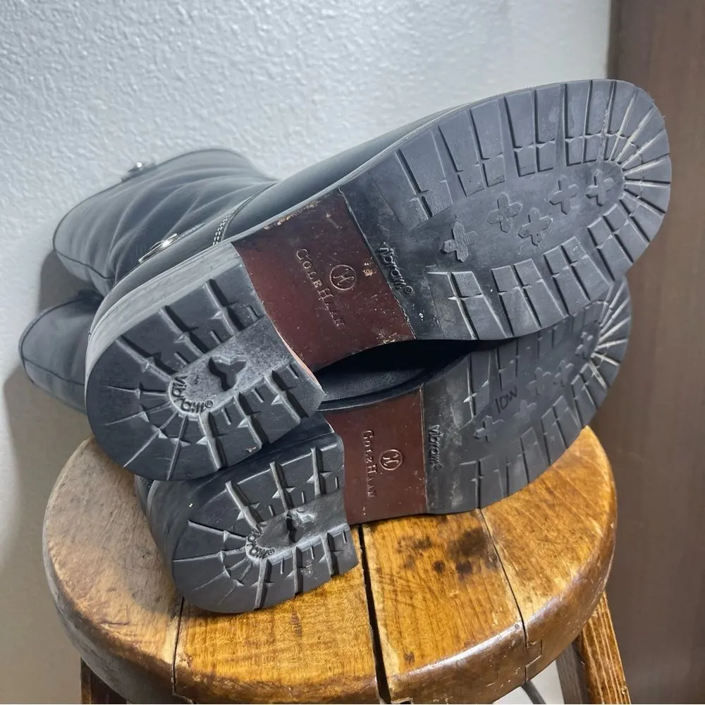 Vintage Cole Haan Size 6 Black Fur-Lined Boots Winter Warm 90's Y2k - Image 11