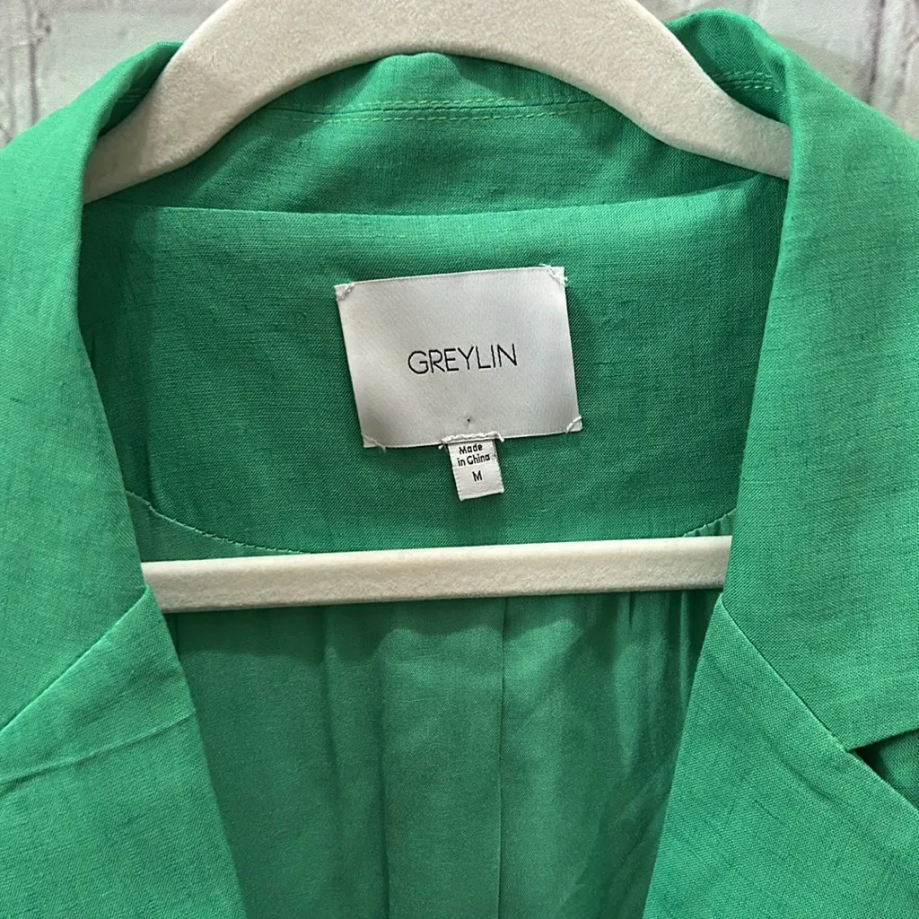 Greylin Oversized Lightweight Green Blazer Jacket Medium Viscose Spring - Image 4