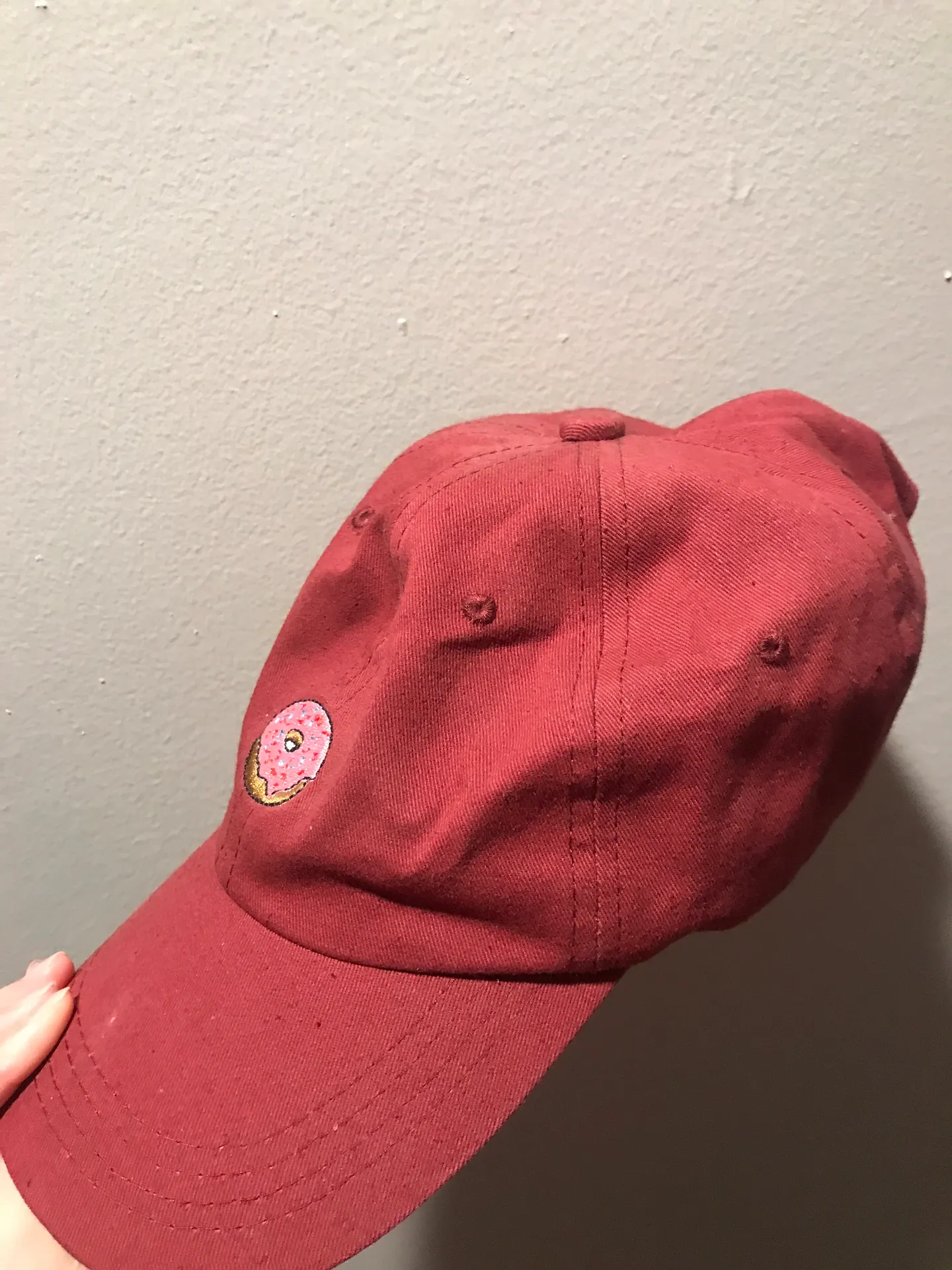 Burgundy Donut Cap Red - Image 3