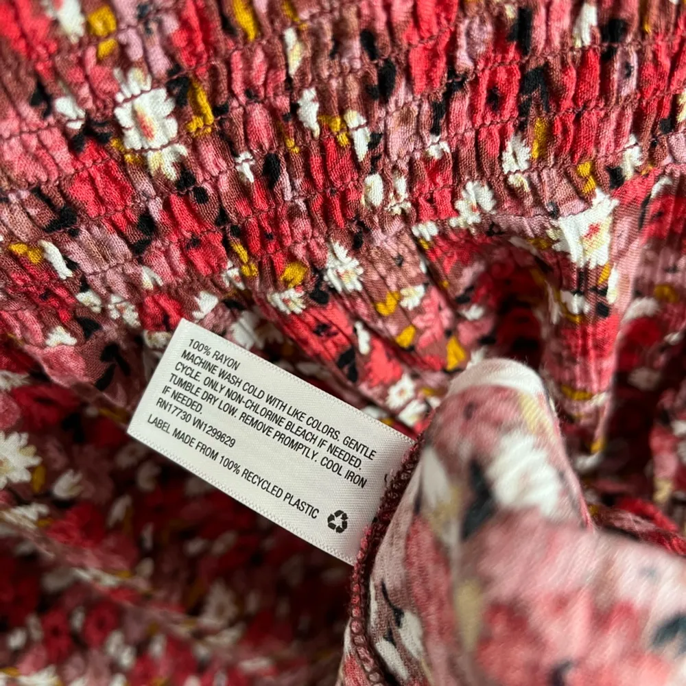 Knox Rose Smocked Ruffle Long Sleeve Peasant Blouse | Floral | XS - Image 7