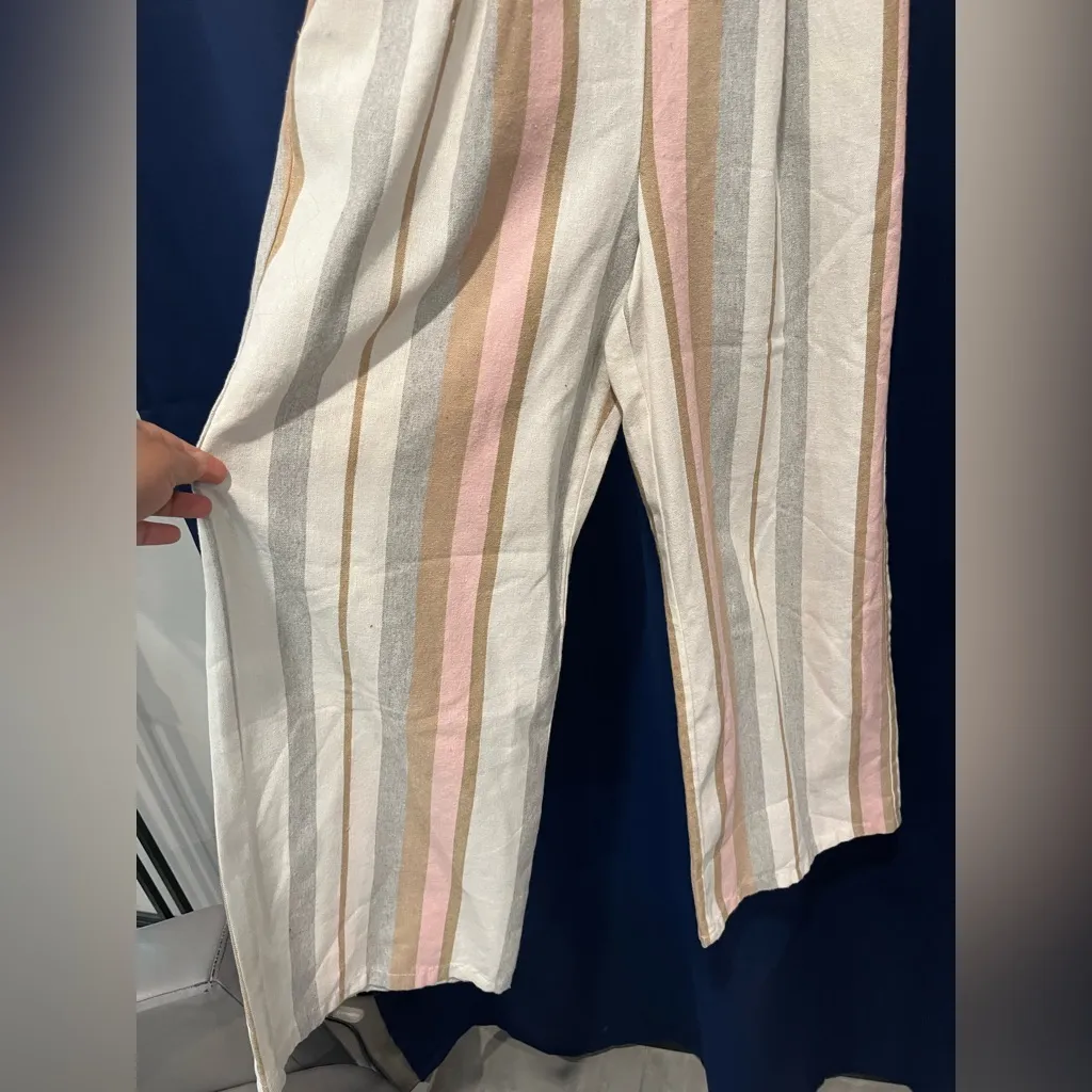 Ci Sono Striped Jumpsuit in Pink and White - Image 4