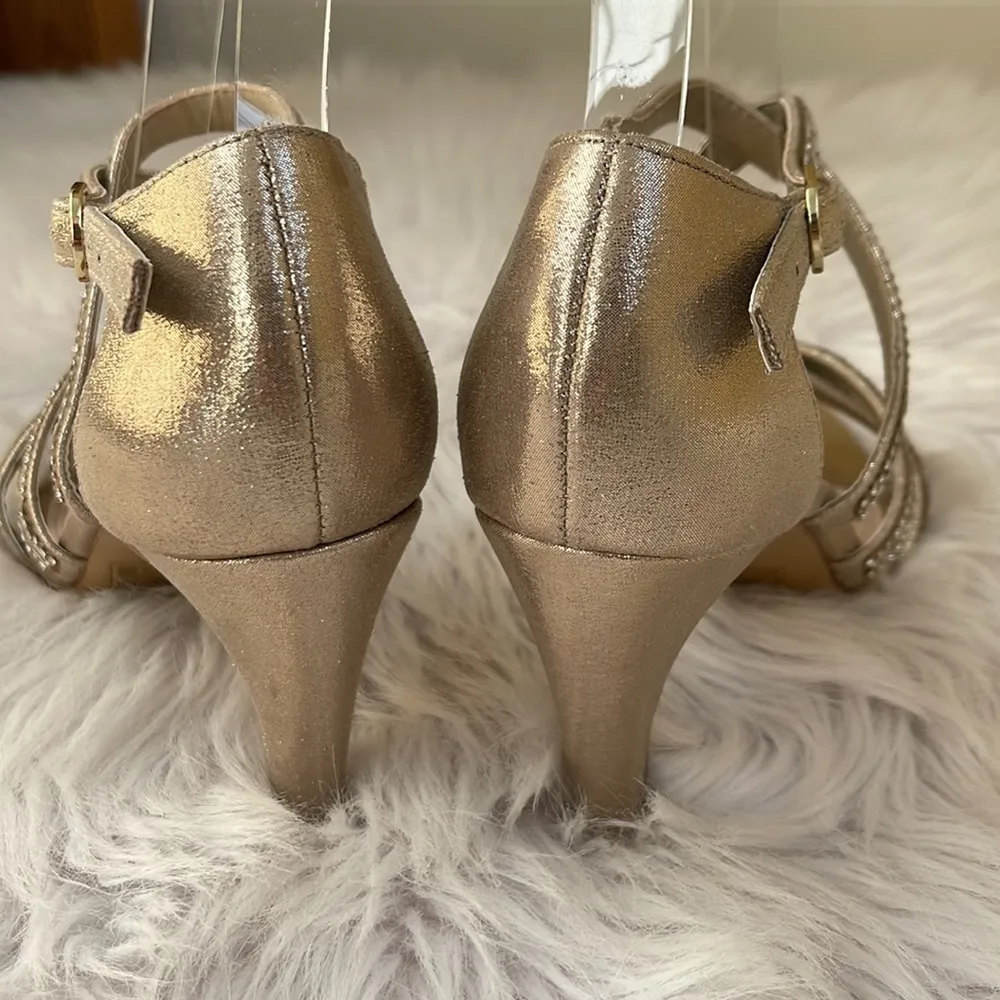 KELLY and KATIE REEKIE gold sparkly strappy heels - Image 6