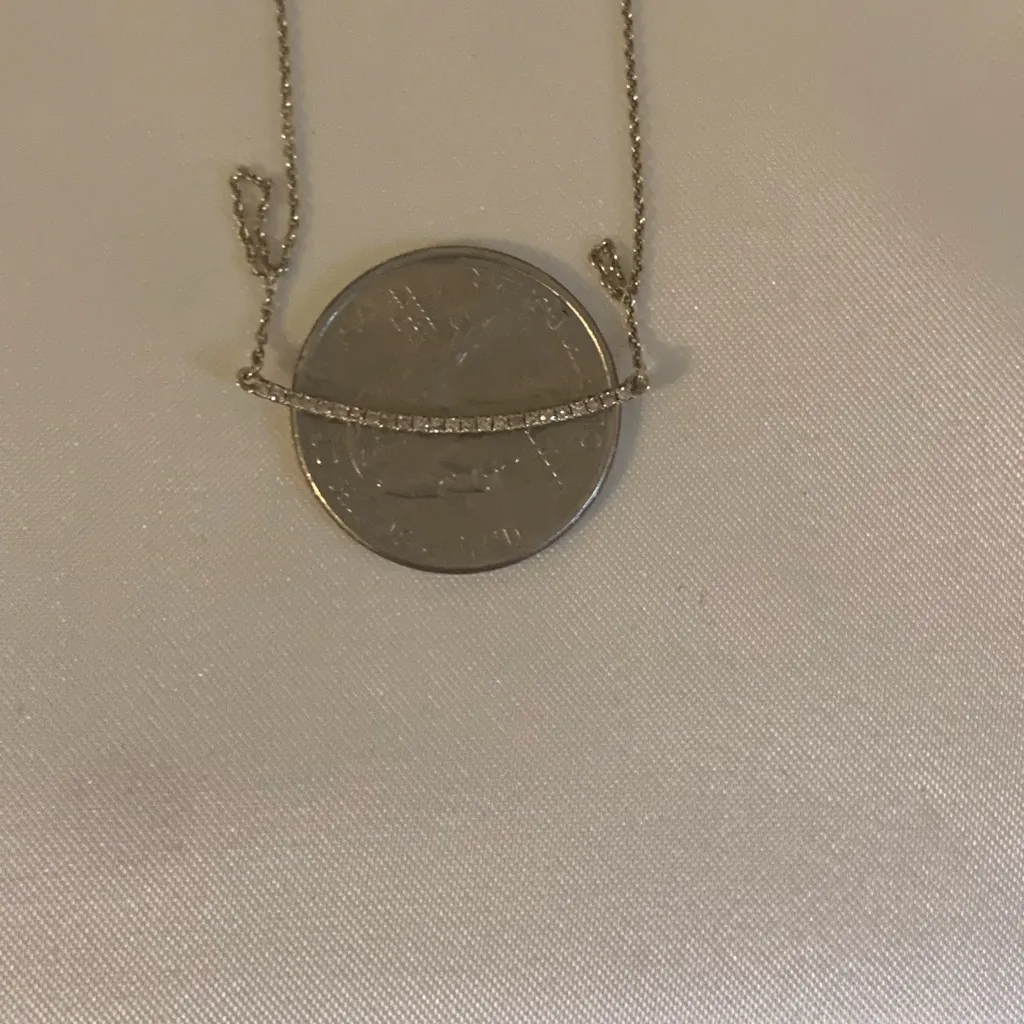 10kt Gold Diamond Curved Necklace - Image 9