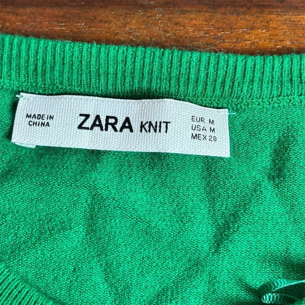 Zara Knit Women's Green Cardigan & Pullover Set Size M Fall Fashion Size M - Image 4