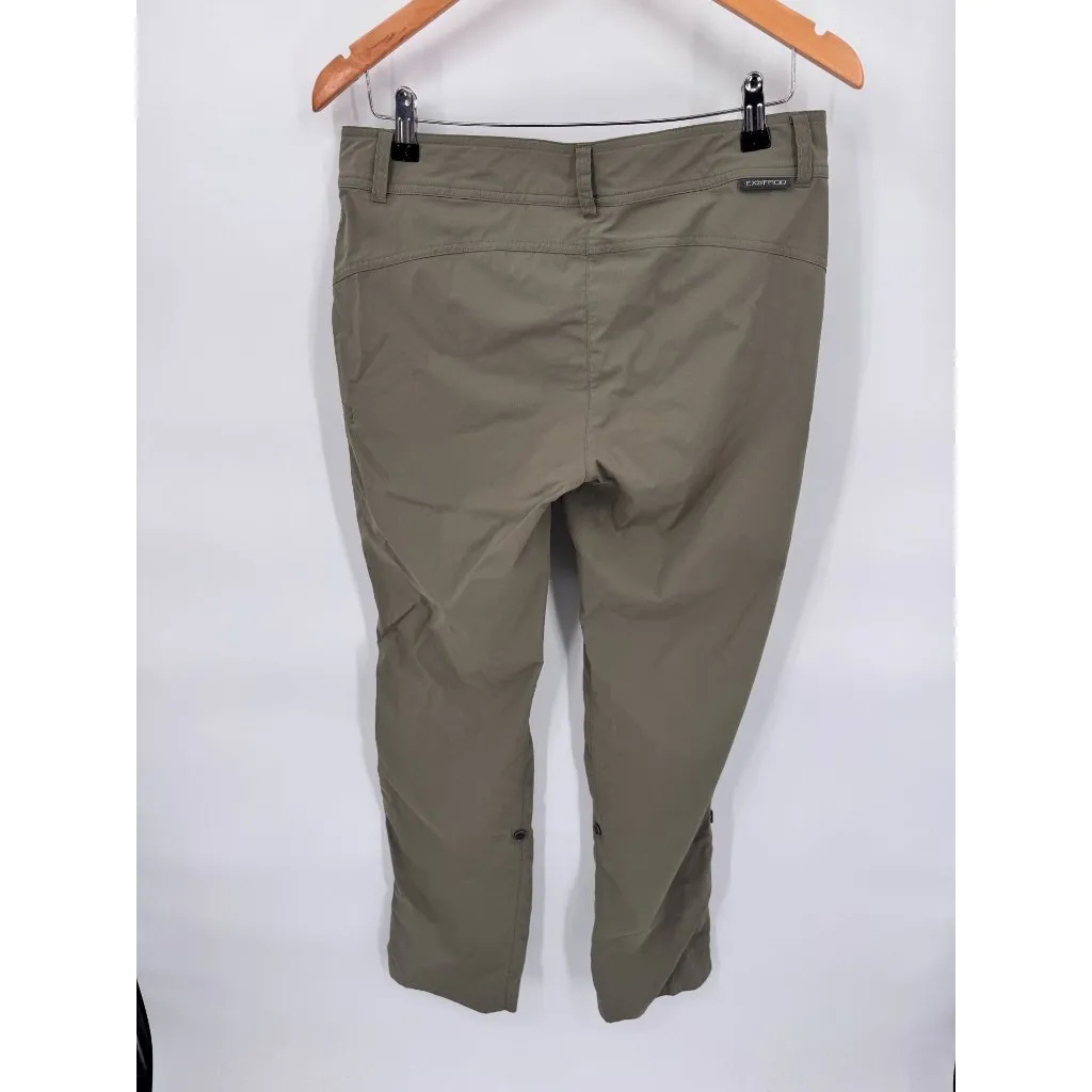 ExOfficio Hiking Pants Womens 10‎ Green Nylon Pockets Button Hem Lightweight - Image 6