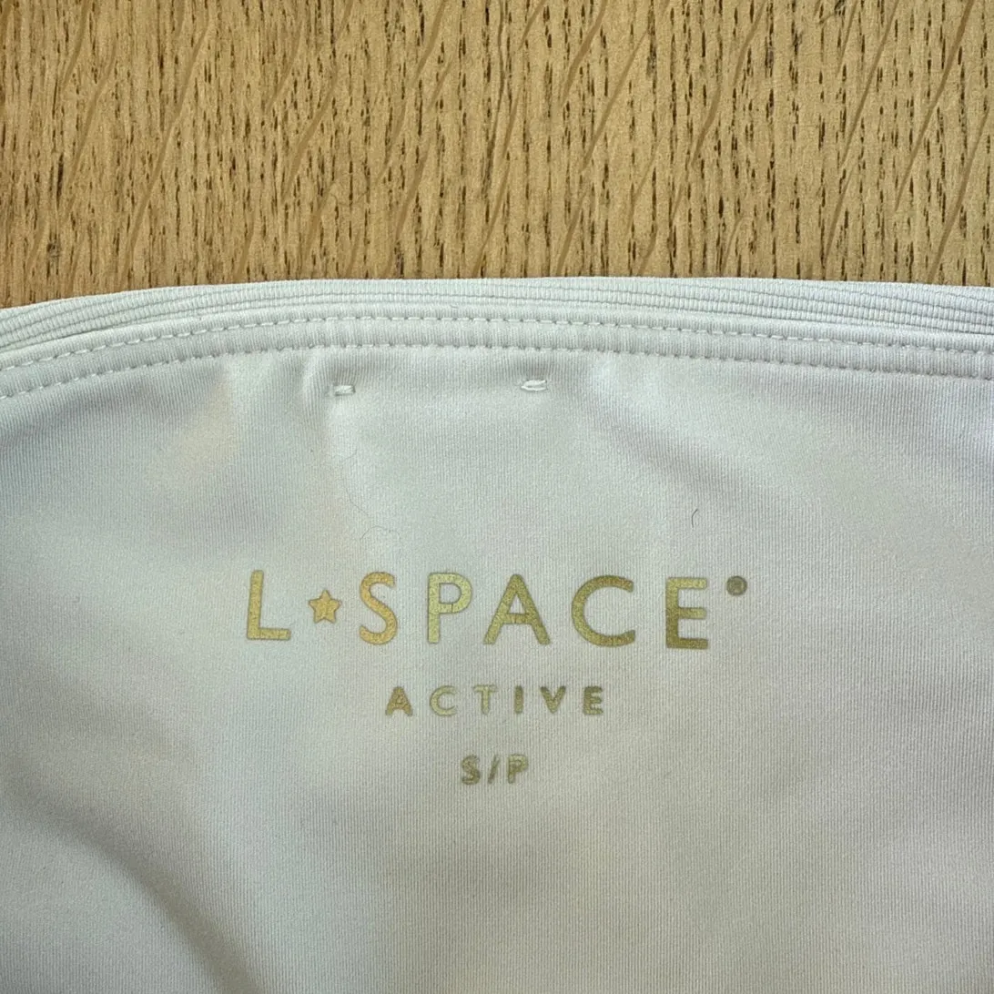 L Space Sports Bra & Bike Shorts Set Size S Gray Ivory - Image 2
