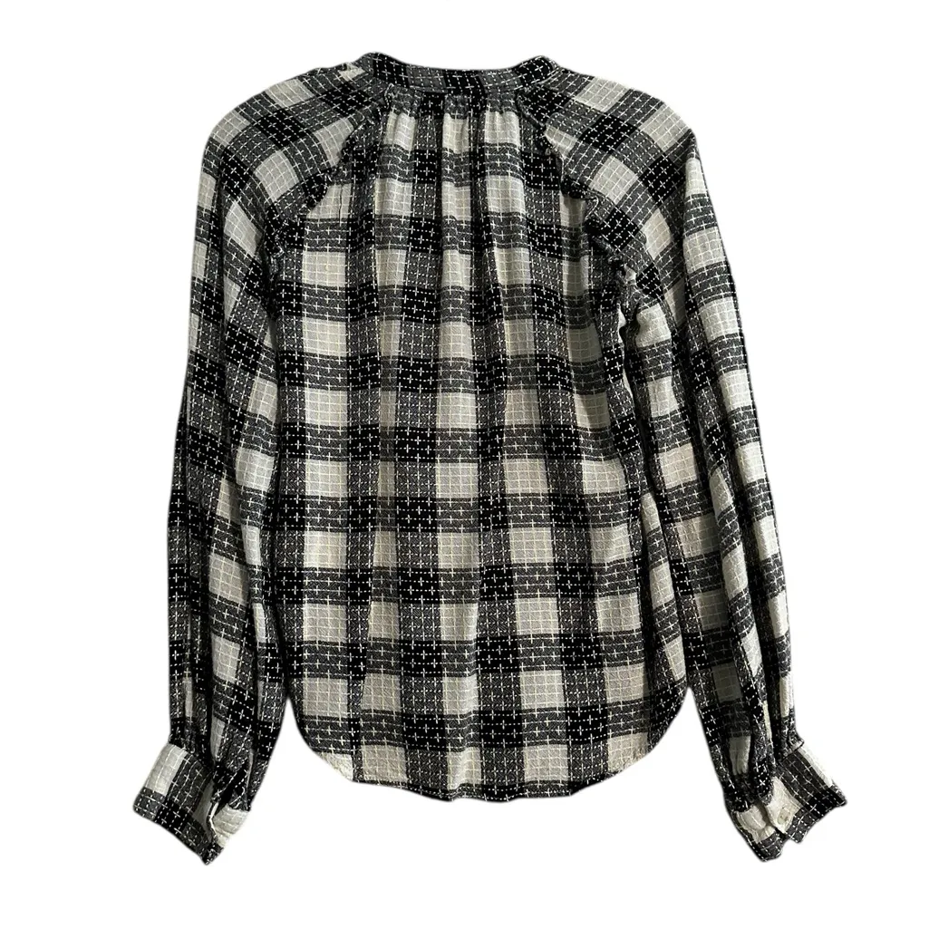 Anthropologie Pilcro Breezy Buttondown Shirt Black Plaid
Size XS - Image 6