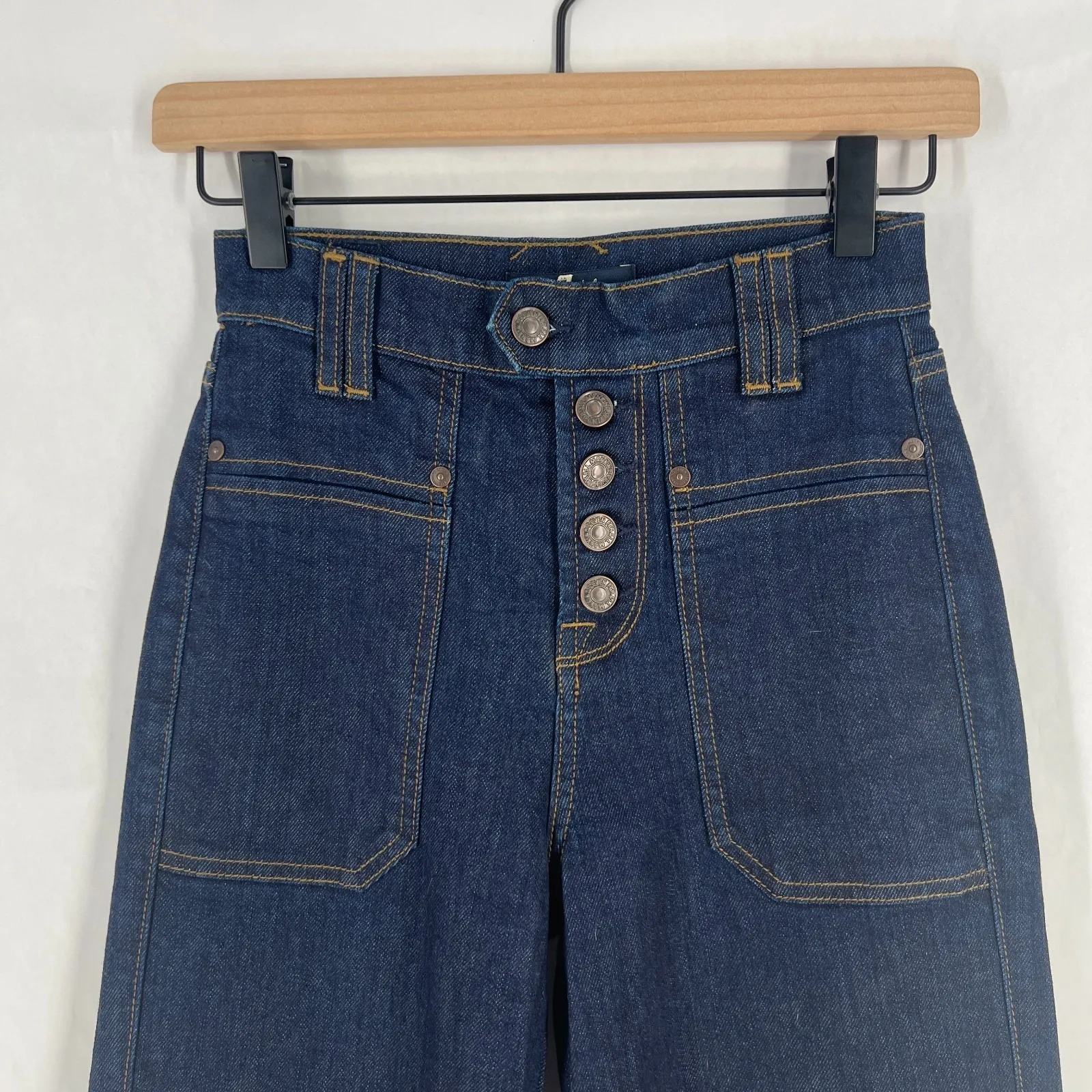 7 for All Mankind Jeans Womens 24 Blue Denim Dark Wash High Rise Bootcut Leg - Image 2